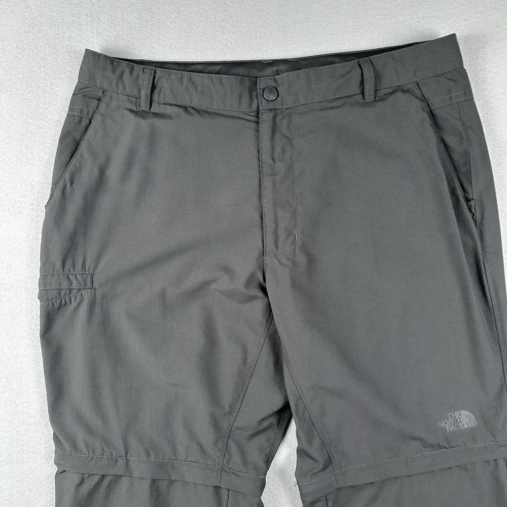 The North Face Convertible Hiking Pants Men's 38 Gray Nylon Outdoor Lightweight